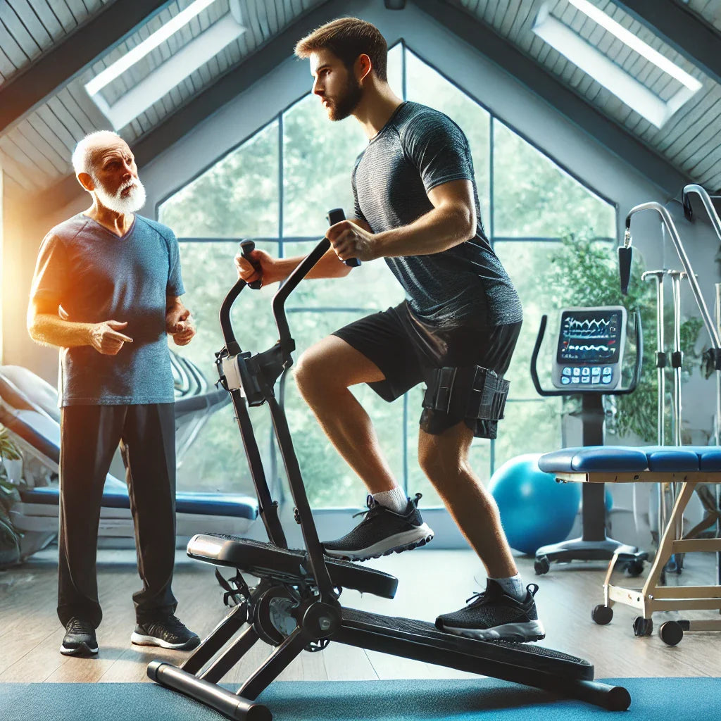 man on stair climber
