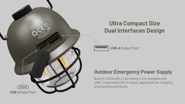 Battery, Charging & Runtime for Nitecore LR40 (White)