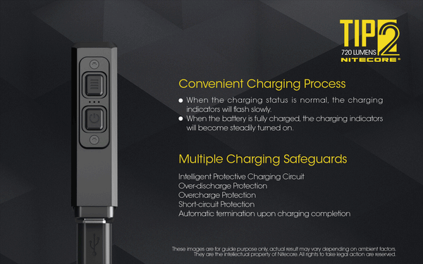 Battery, Charging & Runtime for Nitecore TIP2