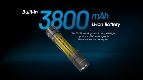 Battery, Charging & Runtime for Nitecore EDC31