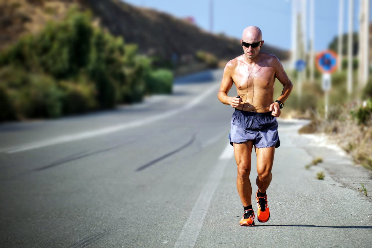  Man running on road