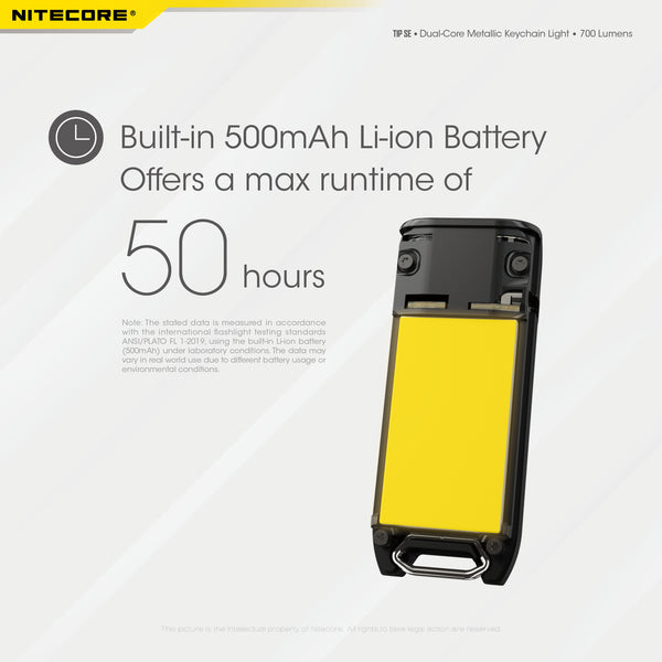 Battery, Charging & Runtime for Nitecore TIP SE