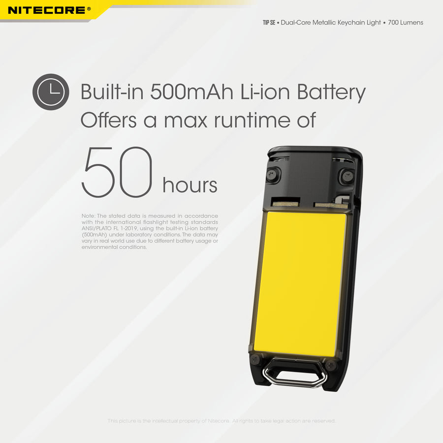 Battery, Charging & Runtime for Nitecore TIP SE