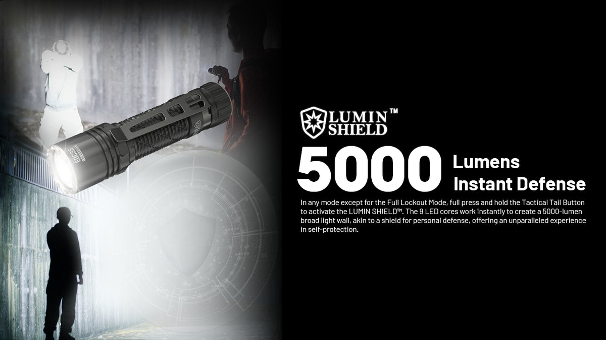 Nitecore EDC35 Lumin Shield mode illuminating a person with a wide beam