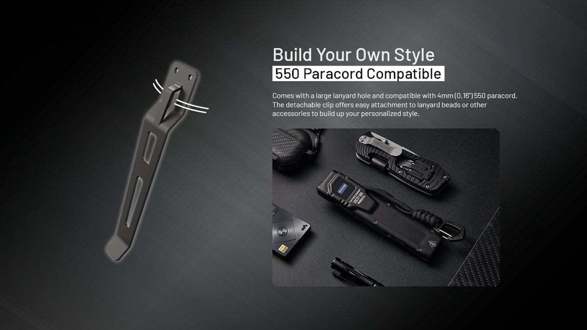 Nitecore EDC27 UHI paracord attachment and everyday-carry accessories