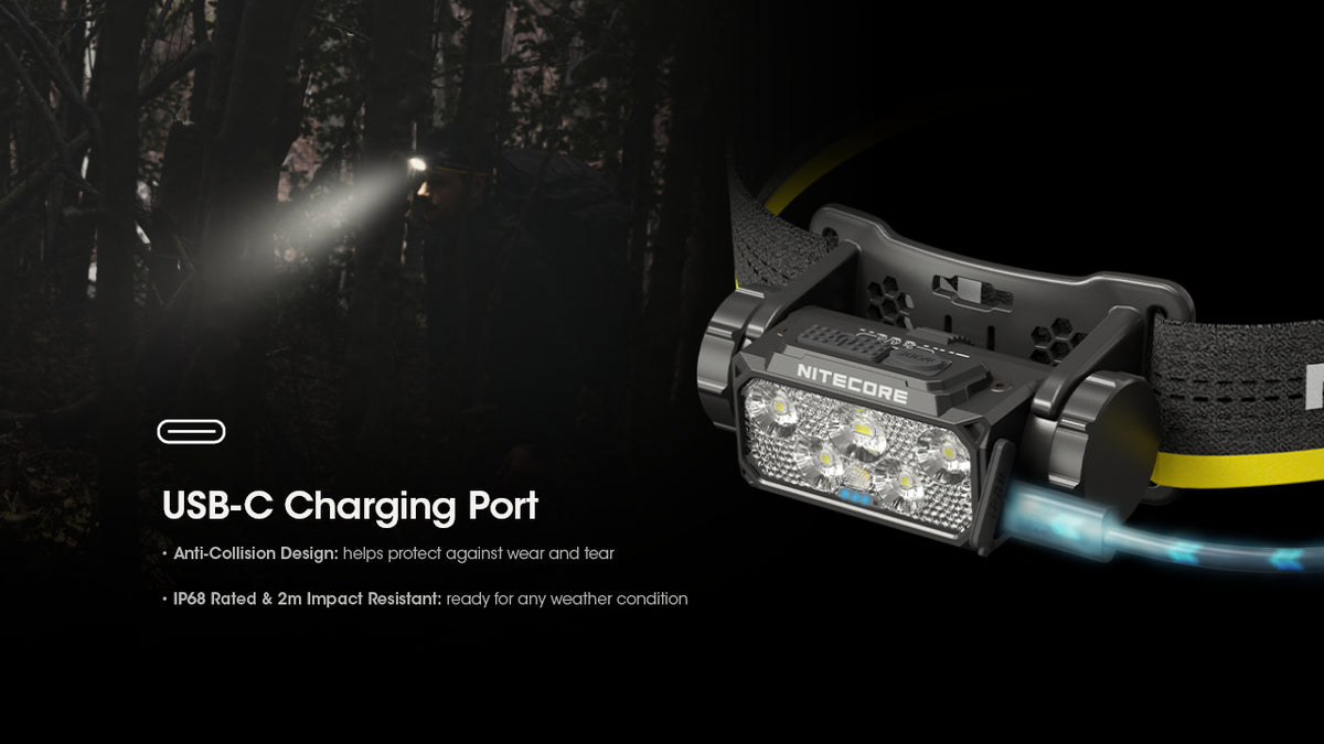 Nitecore HC60 UHE USB-C charging port close-up