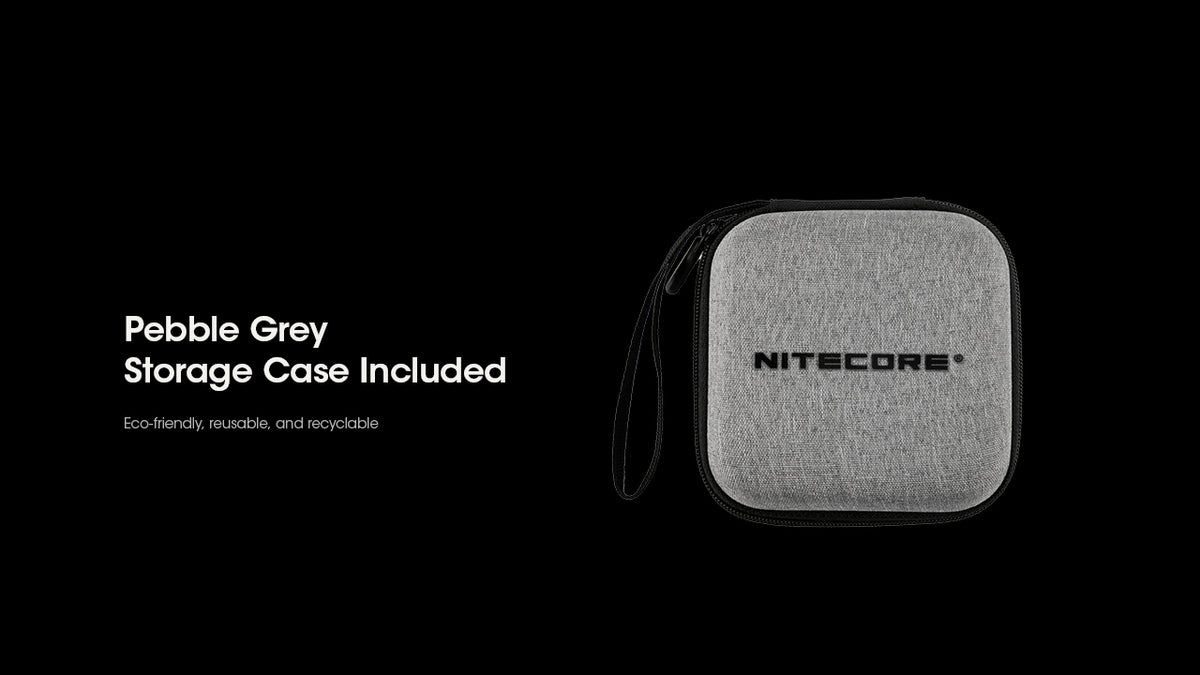 Nitecore HC60 UHE included pebble-grey zippered storage case