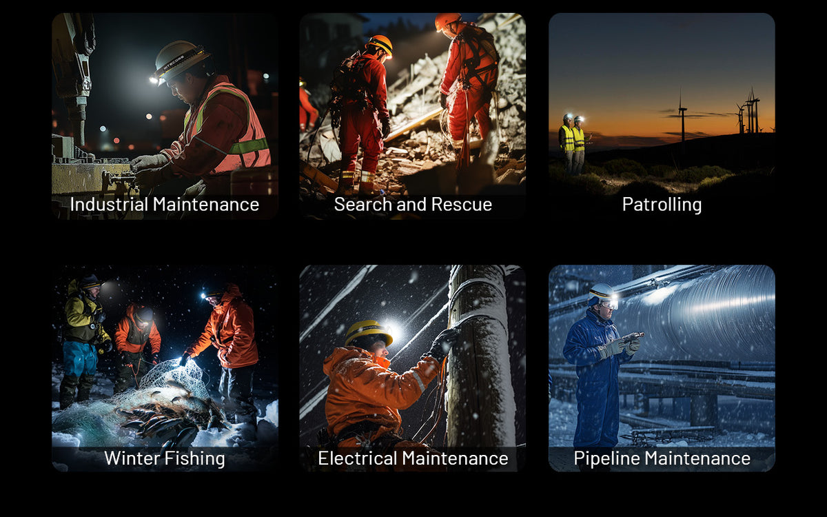 Nitecore HU2000 industrial, rescue and maintenance use examples