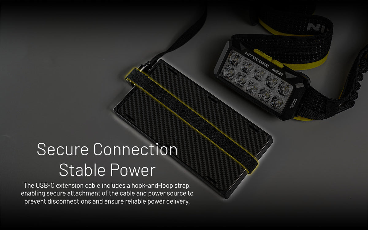 Nitecore HU2000 USB-C connection to an external power bank