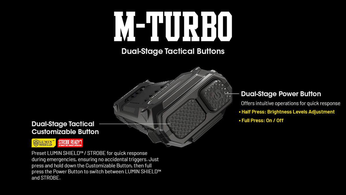 Nitecore EDC29 dual-stage tactical tail buttons with control labels