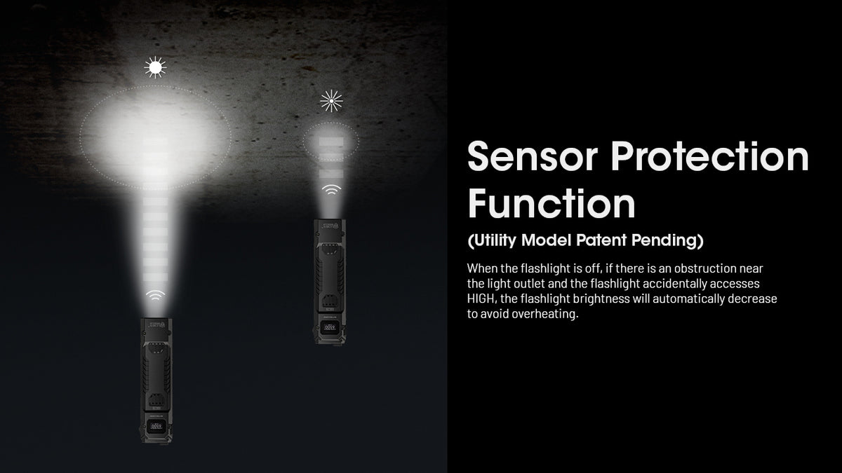 Nitecore EDC29 sensor protection reducing output near an obstacle