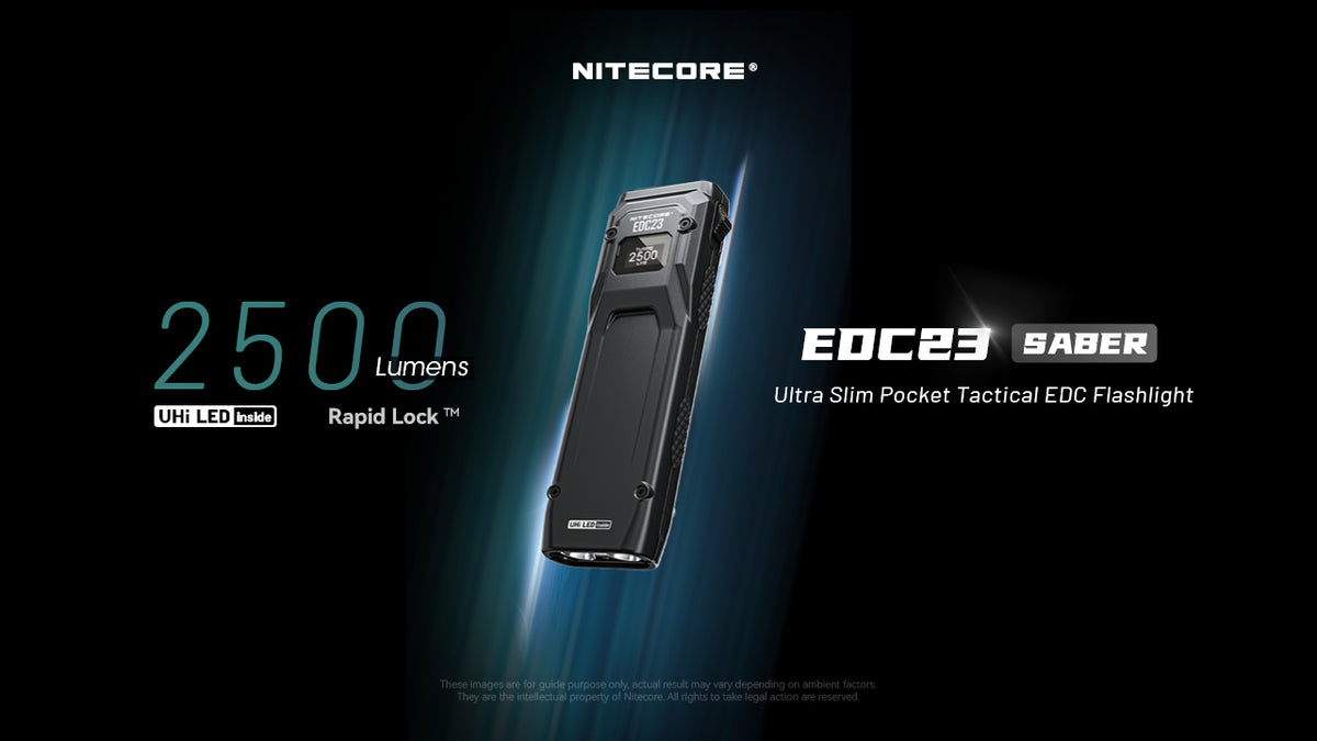 Nitecore EDC23 Saber slim tactical flashlight and key features