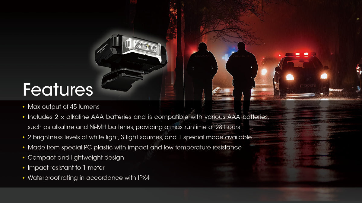 Nitecore CL10 clip-on light feature list
