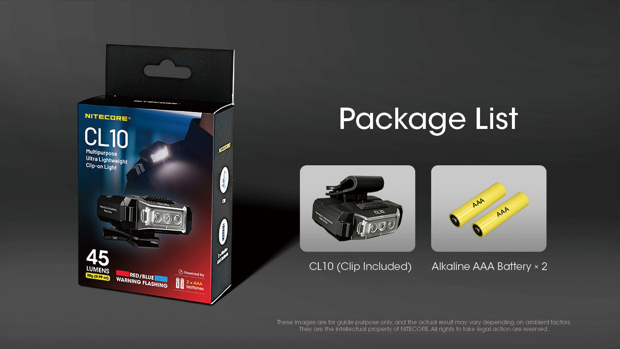 Nitecore CL10 Package list
