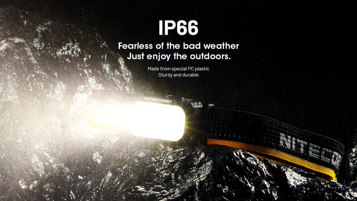 Nitecore NU25 MCT headlamp water-resistance demonstration