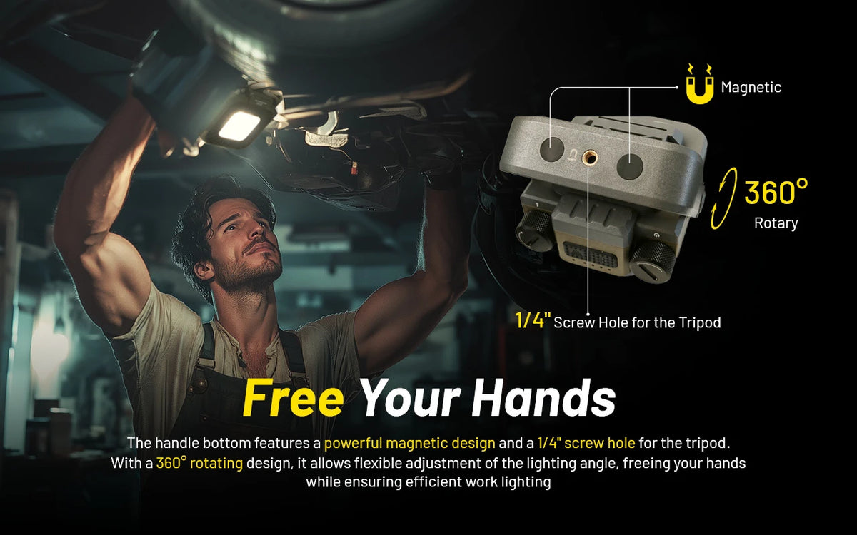 Nitecore NWL30 magnetic base and rotating stand for hands-free lighting