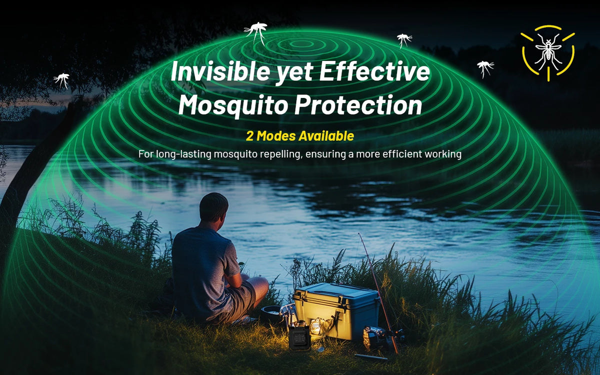 Nitecore NWL30 mosquito-repellent protection around a campsite