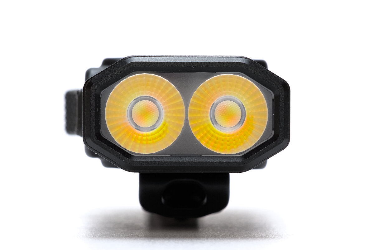 Nitecore EDC09 flashlight dual LED lenses close-up