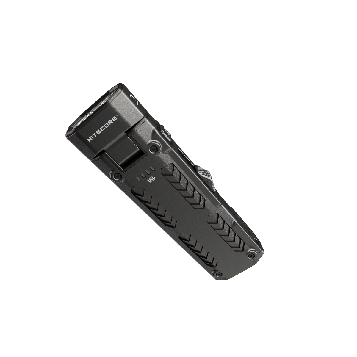 Nitecore EDC09 flashlight angled rear view
