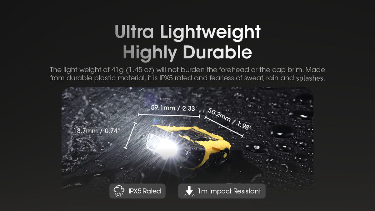 Nitecore NU11 lightweight light with water and impact resistance ratings