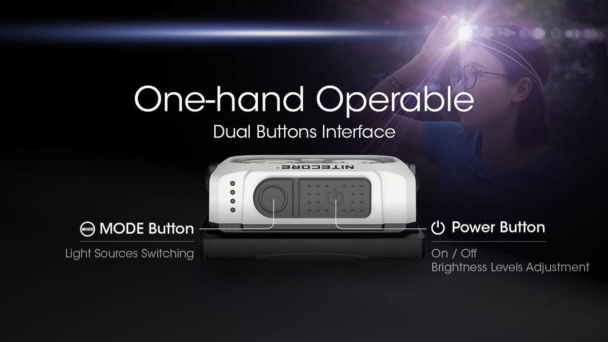 Nitecore NU21 dual-button controls for one-handed operation