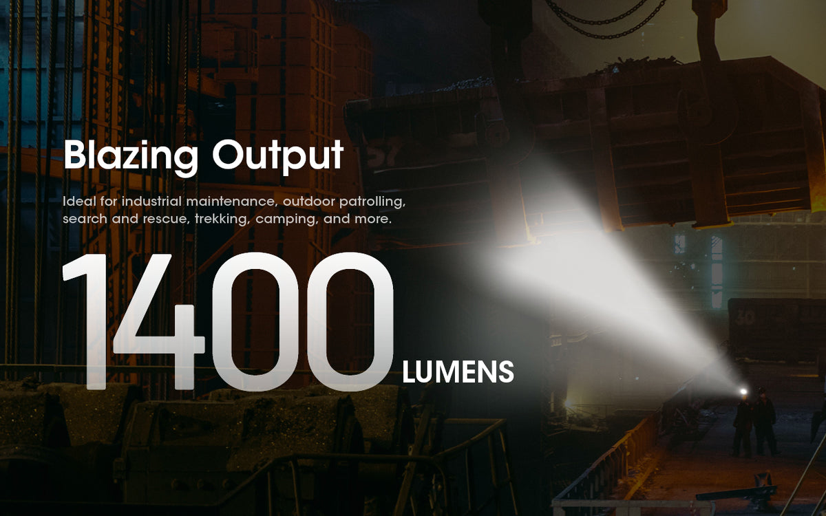 Nitecore NU50 headlamp beam at maximum output