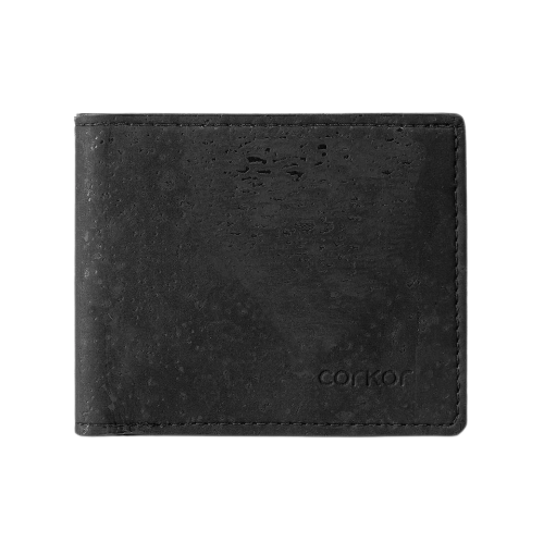 Cork Wallet with Coin Pocket (Black)