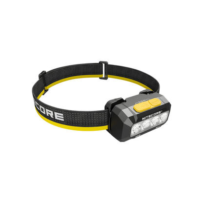 Nitecore HA19 Classic Black headlamp opposite angled view with headband