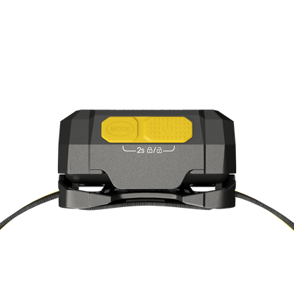 Nitecore HA19 Classic Black headlamp top view showing two yellow buttons