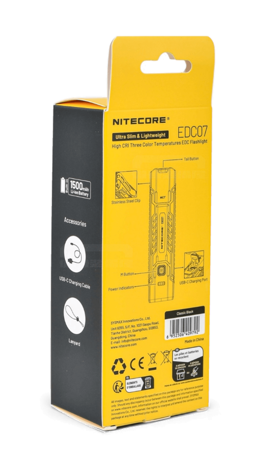 Product Identification & Warranty for Nitecore EDC07