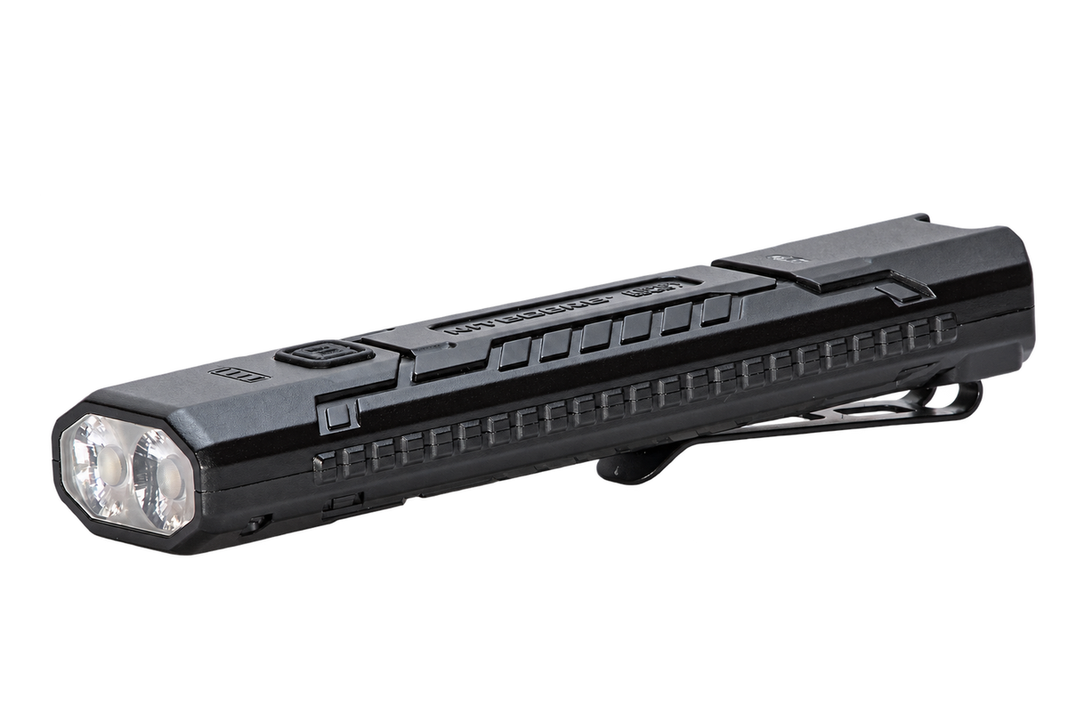 Nitecore EDC07 Classic Black flashlight, full angled view on a transparent background