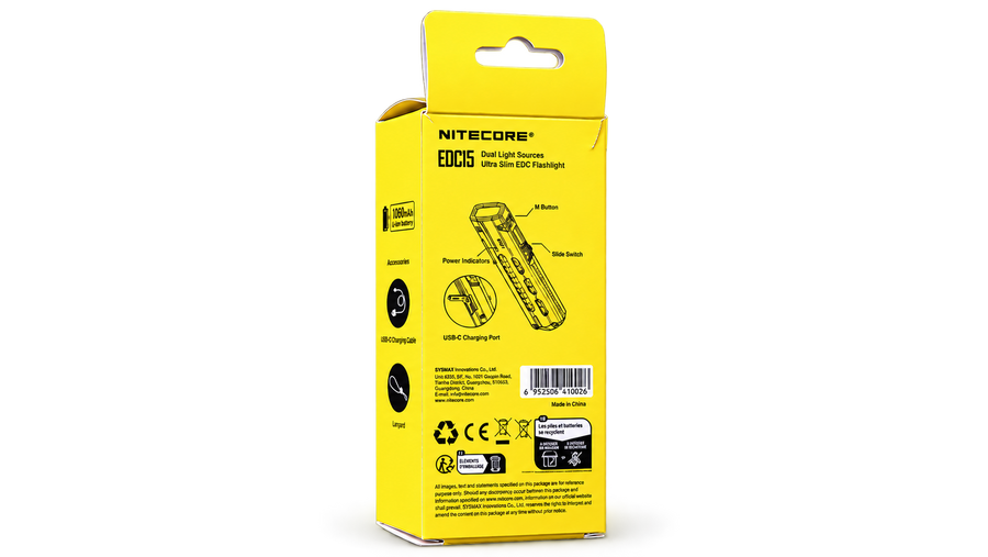 Product Identification & Warranty for Nitecore EDC15