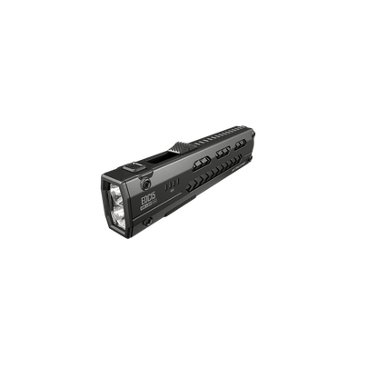 Nitecore EDC15 flashlight angled head view showing the dual emitters and controls