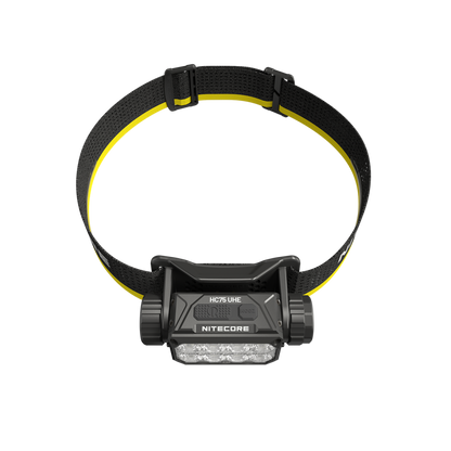 Nitecore HC75 UHE headlamp top view with headband loop
