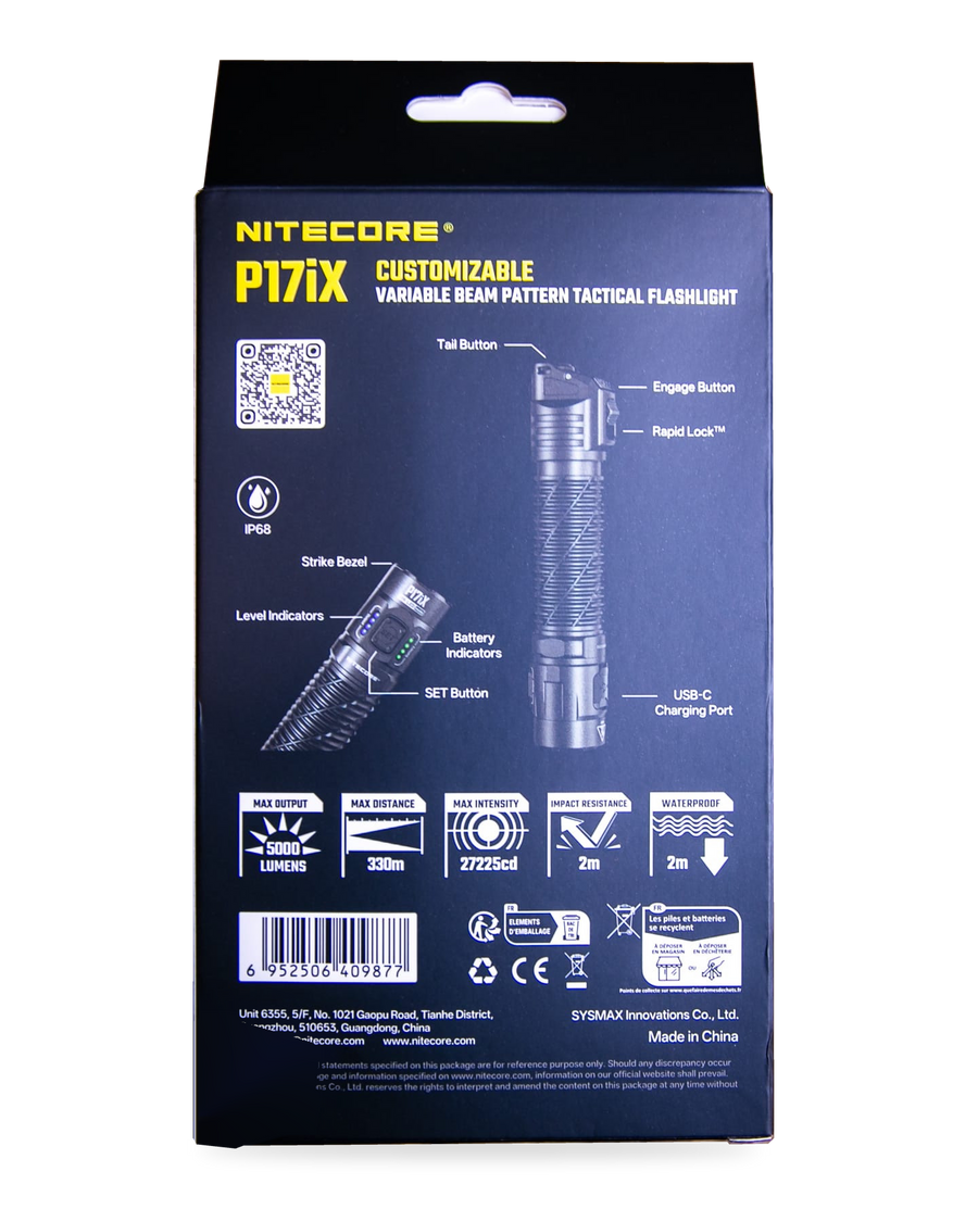 Product Identification & Warranty for Nitecore P17iX