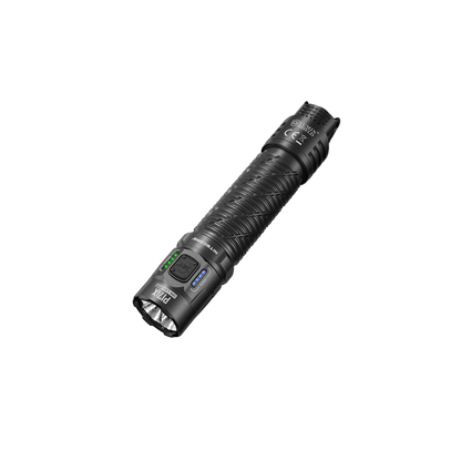 Nitecore P17iX flashlight angled view showing side controls and lens