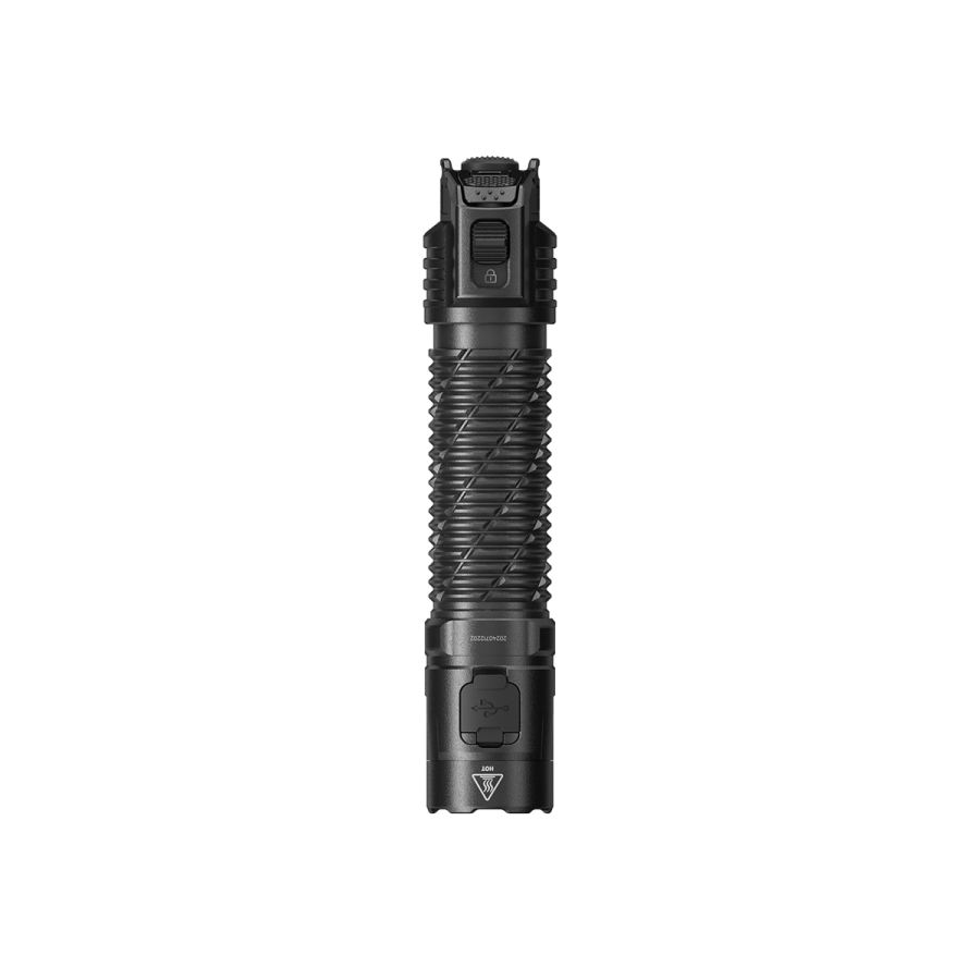 Nitecore P17iX flashlight side profile showing buttons and body texture