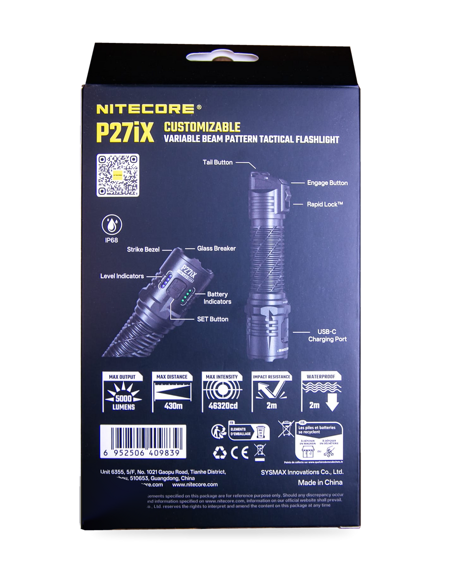 Product Identification & Warranty for Nitecore P27iX