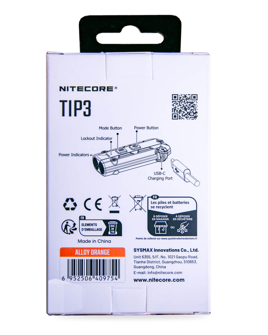 Product Identification & Warranty for Nitecore TIP3