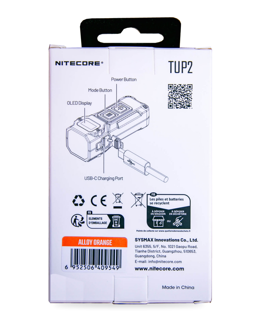 Product Identification & Warranty for Nitecore TUP2