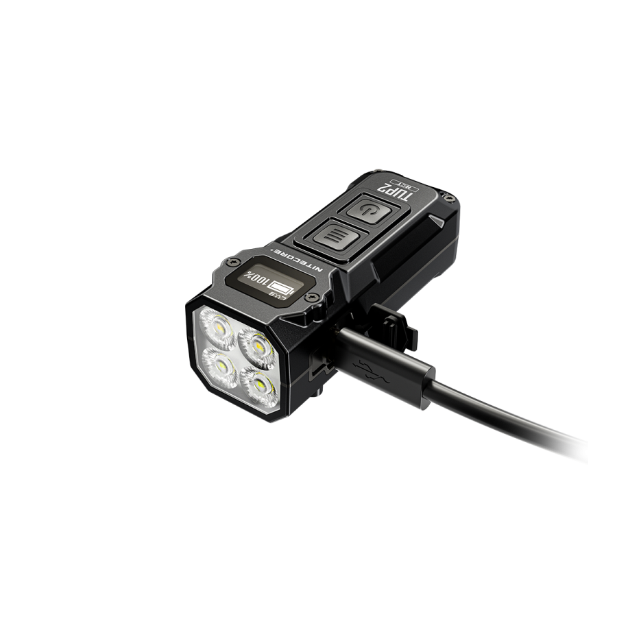 NITECORE TUP2 Classic Black USB-C charging view