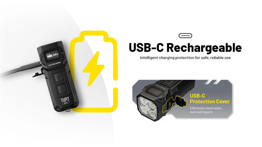Battery, Charging & Runtime for Nitecore TUP2