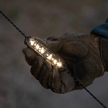 Wellhike Guyline Light illuminated on gjuyline
