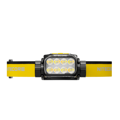 Nitecore UT6 black headlamp LED array with yellow headband extended